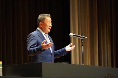 郡山開成学園で高松市長が講演