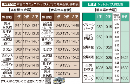 シャトルバスなど