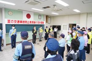 交通安全への意気込みを語る高松市長